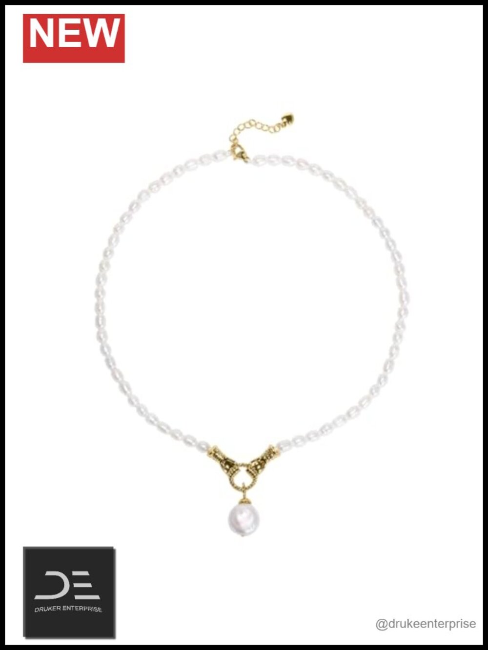 Baroque Freshwater Pearl Strand Necklace Sterling Silver Clasp Dainty Choker